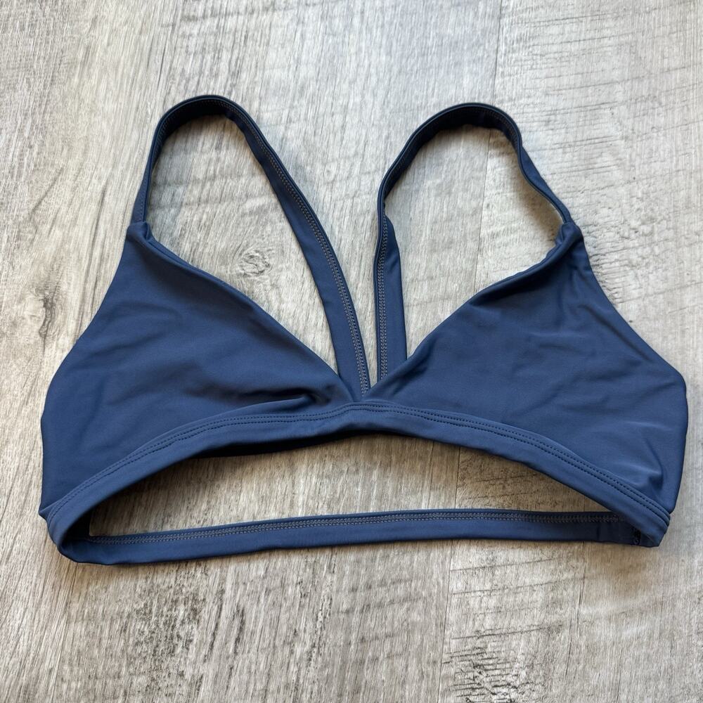 Mikoh Swim Top Size XL Blue Strappy Cage Style Racer Back